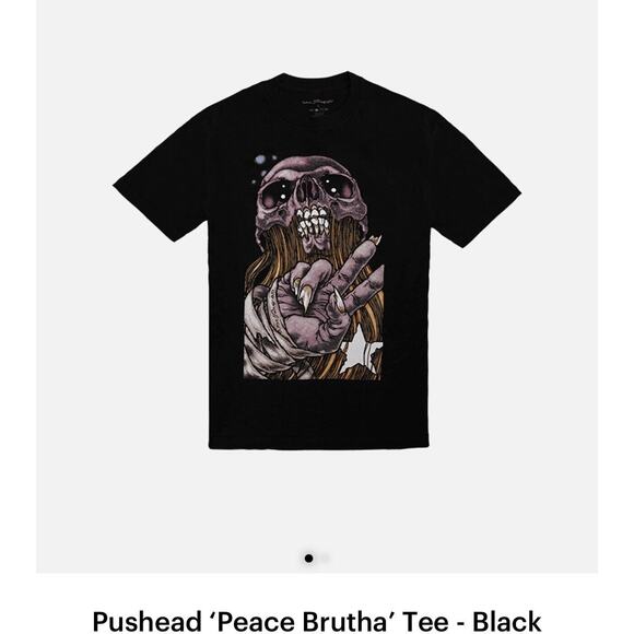 Pushead Metallica Peace Brutha Black S/S T Shirt w/ Tote Bag NEW RARE Skull Art - Picture 1 of 4